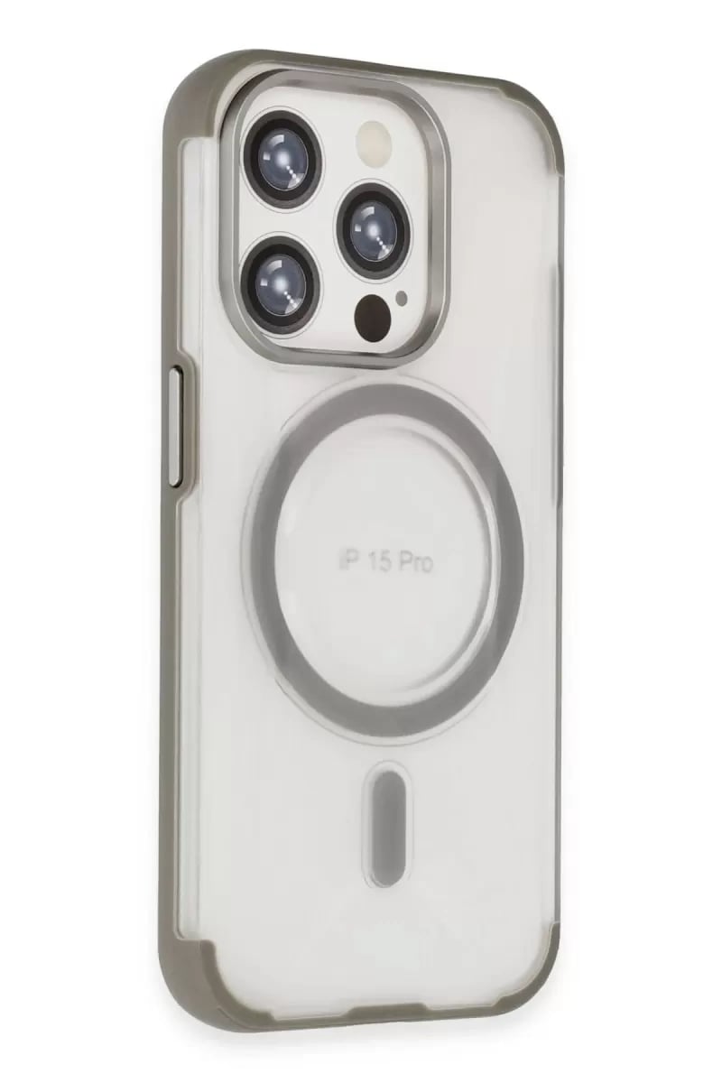 Apple iPhone 15 Pro Hilton Magsafe Kapak - Titan Gri