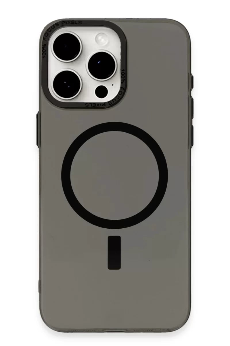 Apple iPhone 15 Pro Kılıf Anka PC Magneticsafe Sert Metal Kapak - Siyah