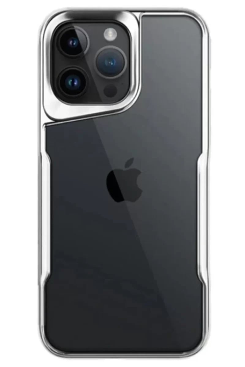 Apple iPhone 15 Pro Max Kılıf Boyi Silikon Kapak - Gümüş