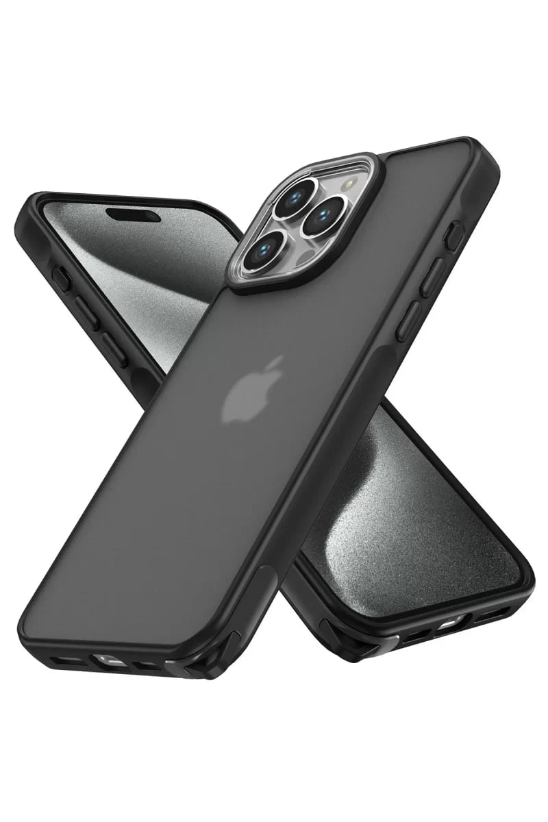 Apple iPhone 15 Pro Max Kılıf Elegant Kapak - Siyah
