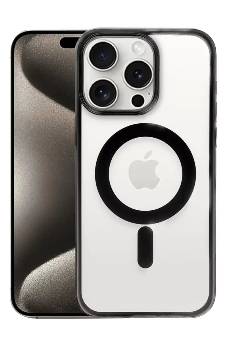 Apple iPhone 15 Pro Max Kılıf Erozi Magsafe Kapak - Siyah