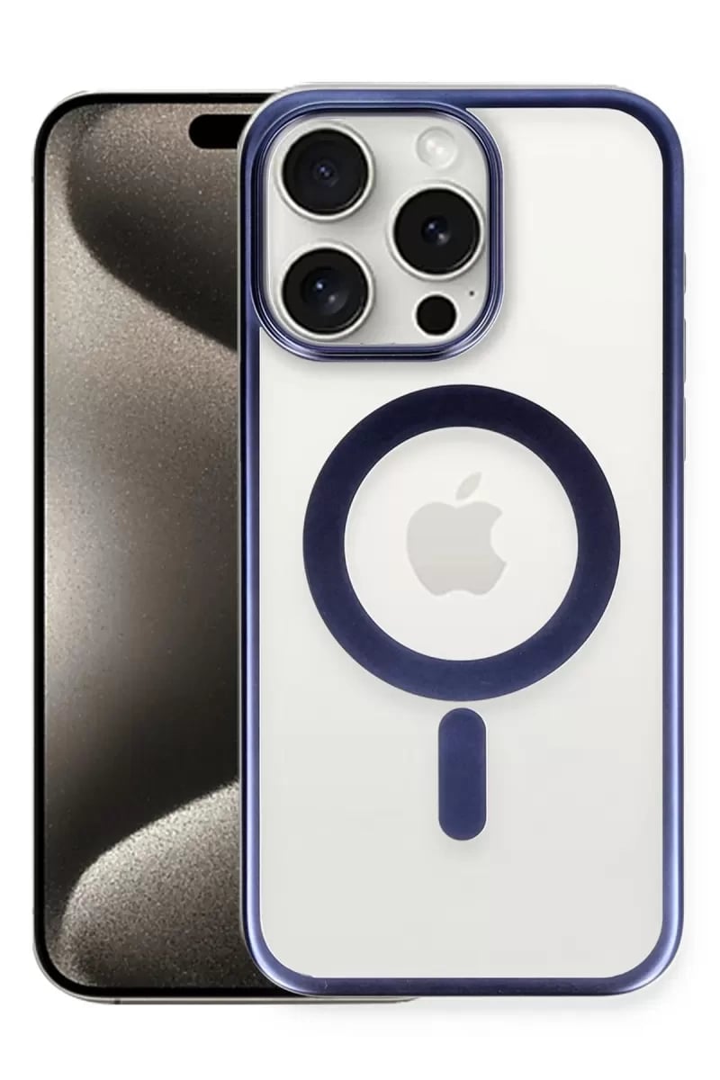 Apple iPhone 15 Pro Max Kılıf Erozi Magsafe Kapak - Lacivert