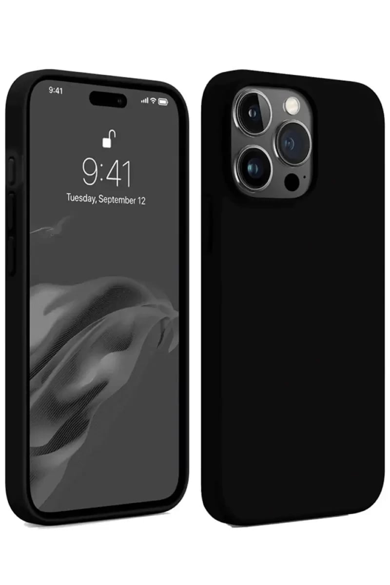 Apple iPhone 15 Pro Max Kılıf First Silikon - Siyah
