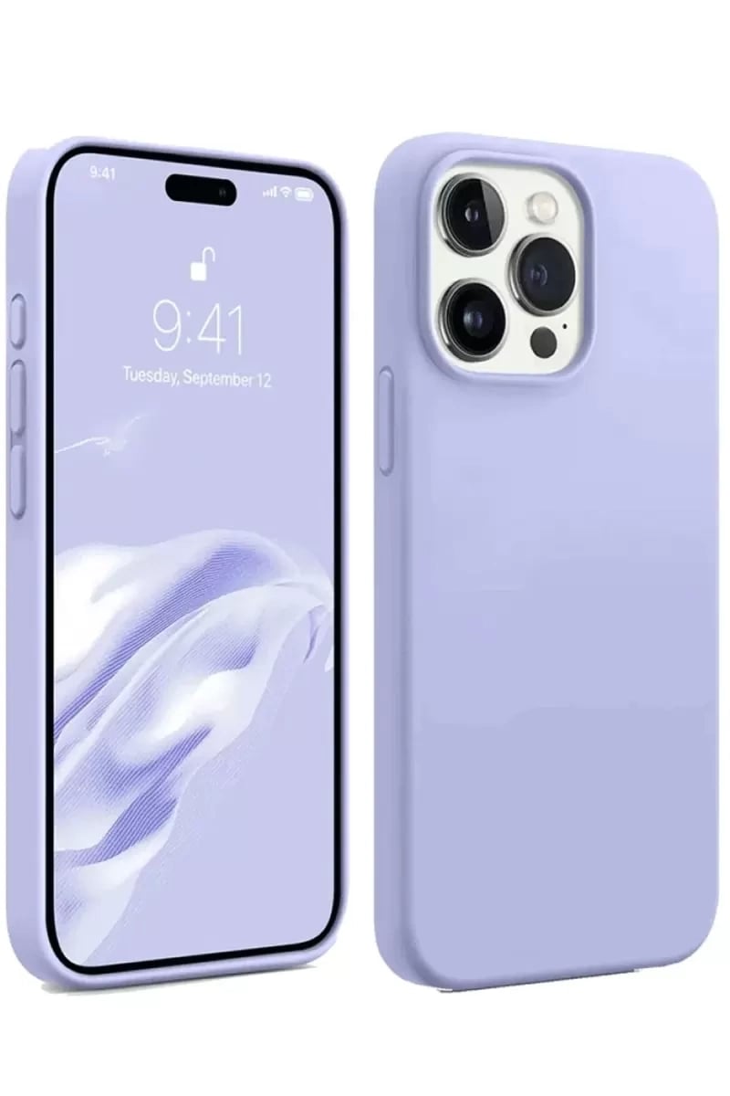 Apple iPhone 15 Pro Max Kılıf First Silikon - Lila