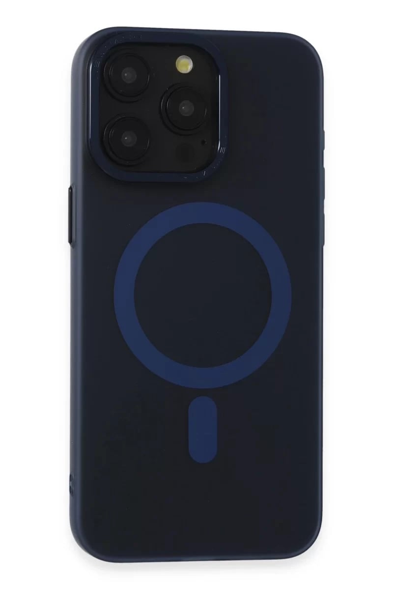 Apple iPhone 15 Pro Max Kılıf Lodos Magneticsafe Mat Kapak - Mavi