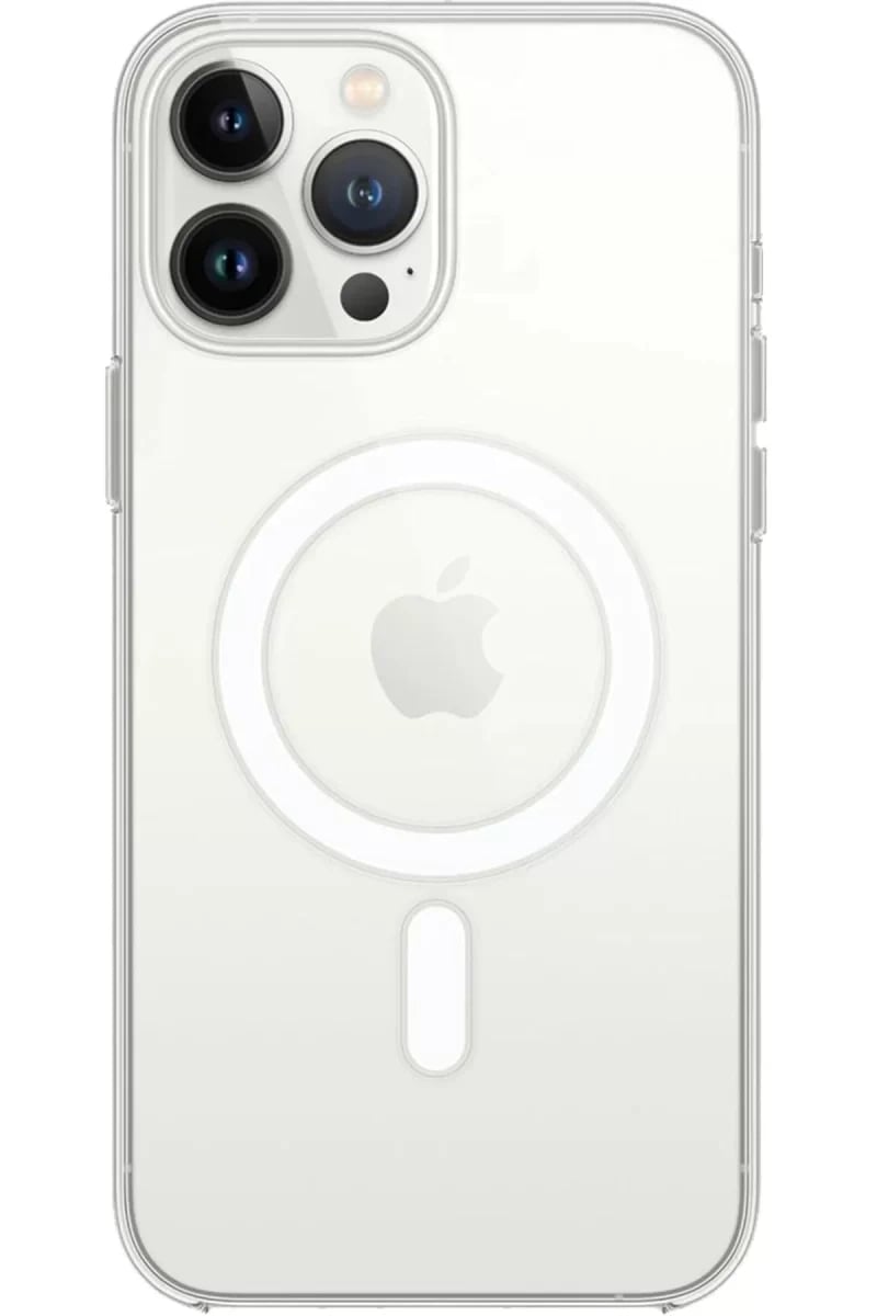 Apple iPhone 15 Pro Max Kılıf Magneticsafe Şeffaf Silikon - Şeffaf