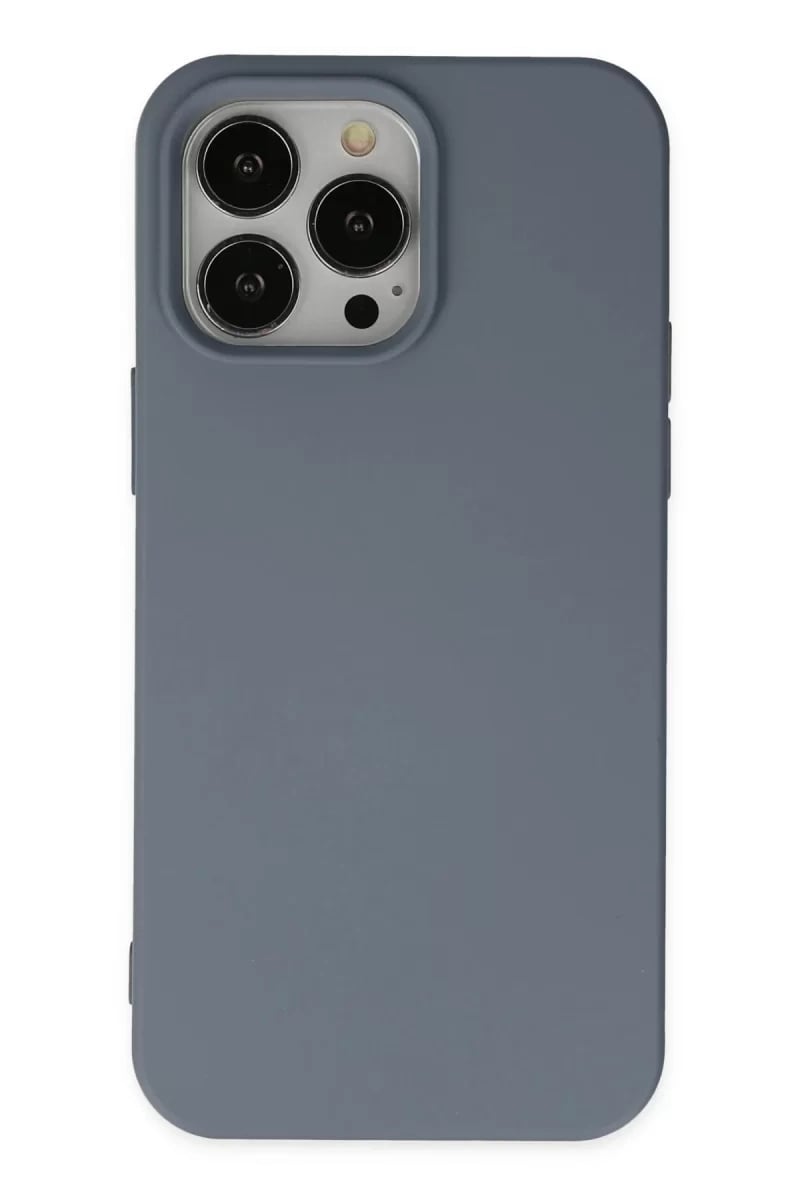Apple iPhone 15 Pro Max Kılıf Nano içi Kadife Silikon - Gri