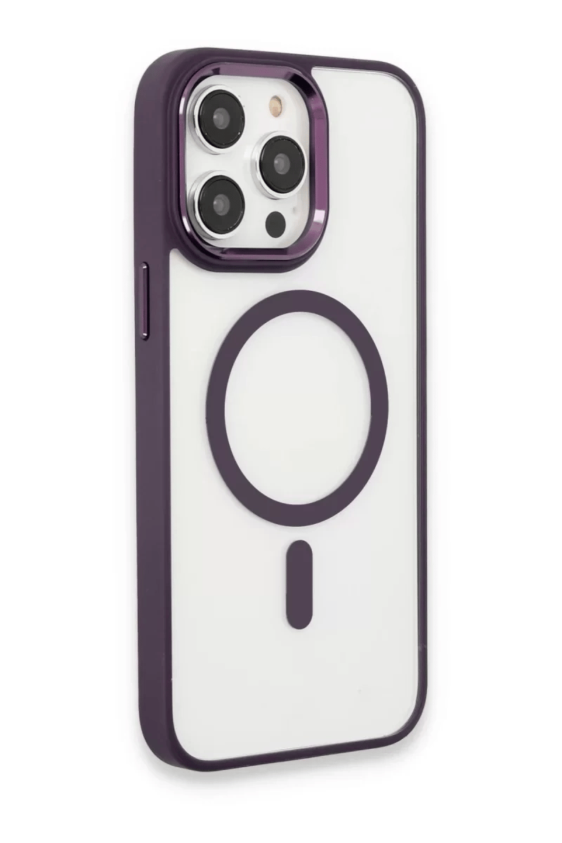 Apple iPhone 15 Pro Max Kılıf Room Magneticsafe Silikon - Derin Mor