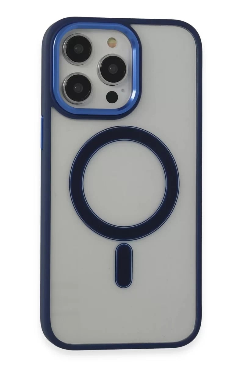 Apple iPhone 15 Pro Max Kılıf Room Magneticsafe Silikon - Lacivert