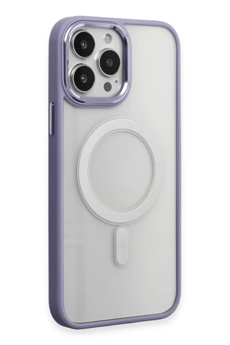 Apple iPhone 15 Pro Max Kılıf Room Magneticsafe Silikon - Lila