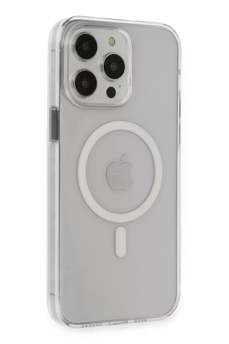 Apple iPhone 15 Pro Max Kılıf Tron Şeffaf Magsafe Kapak - Şeffaf
