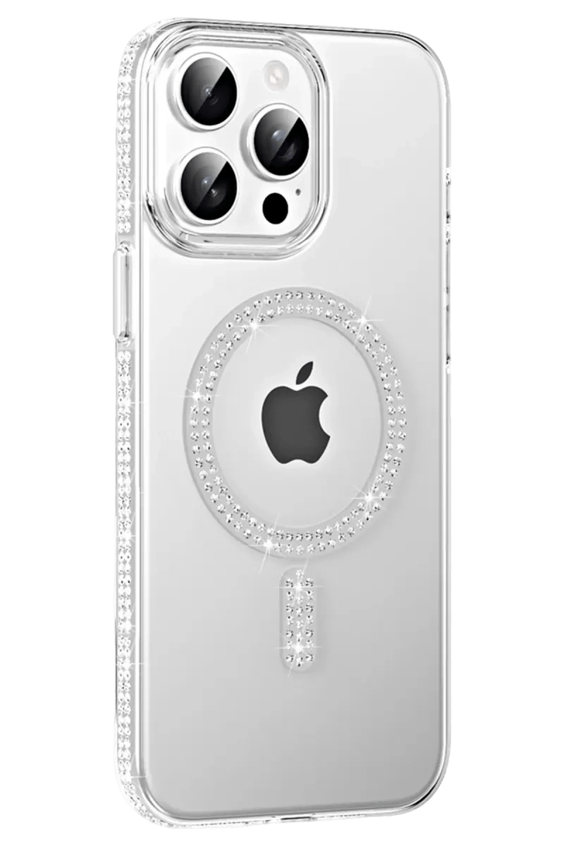 Apple iPhone 15 Pro Max Move Taşlı Magsafe Kapak - Natural Grey