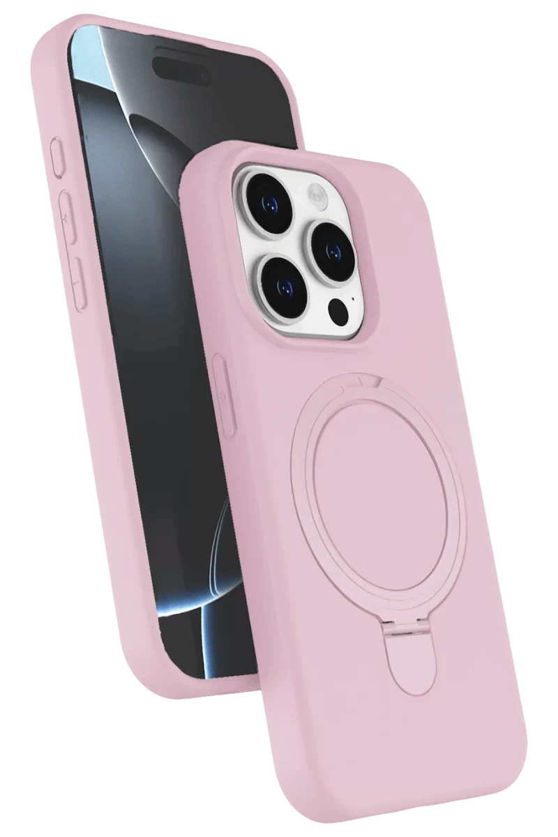 Apple iPhone 15 Pro Max Regal Magsafe Standlı Kapak - Açık Pembe