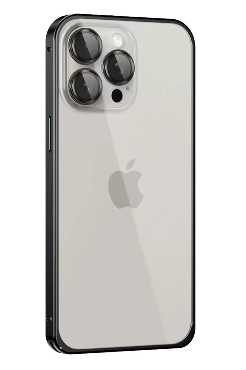 Apple iPhone 15 Pro Metal Bumper Mat Kapak - Siyah