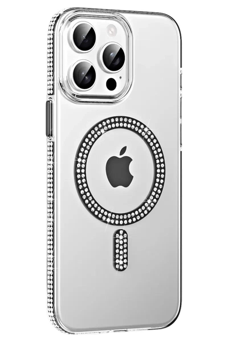 Apple iPhone 15 Pro Move Taşlı Magsafe Kapak - Siyah