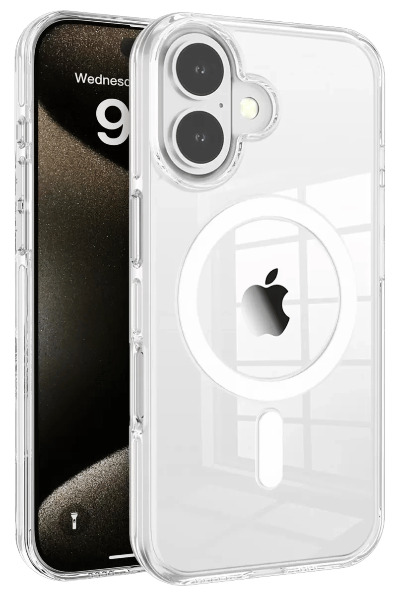 Apple iPhone 16 Gleam PC Sert Magsafe Kılıf - Şeffaf