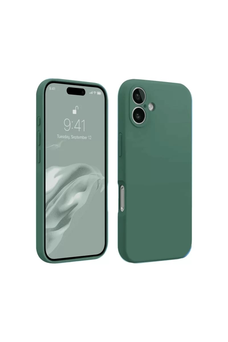 Apple iPhone 16 Kılıf First Silikon - Koyu Yeşil