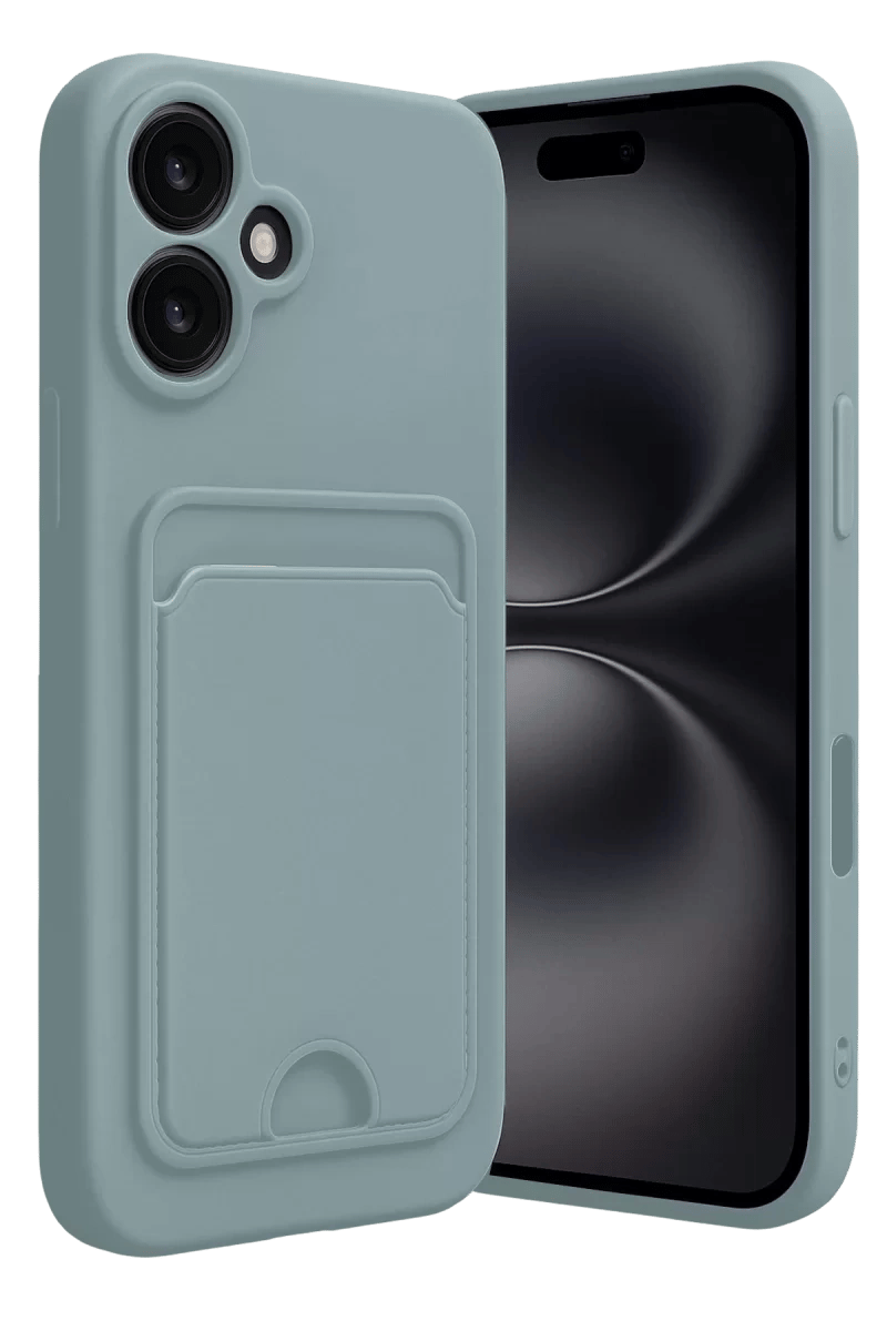 Apple iPhone 16 Kılıf Kelvin Kartvizitli Silikon - Açık Yeşil