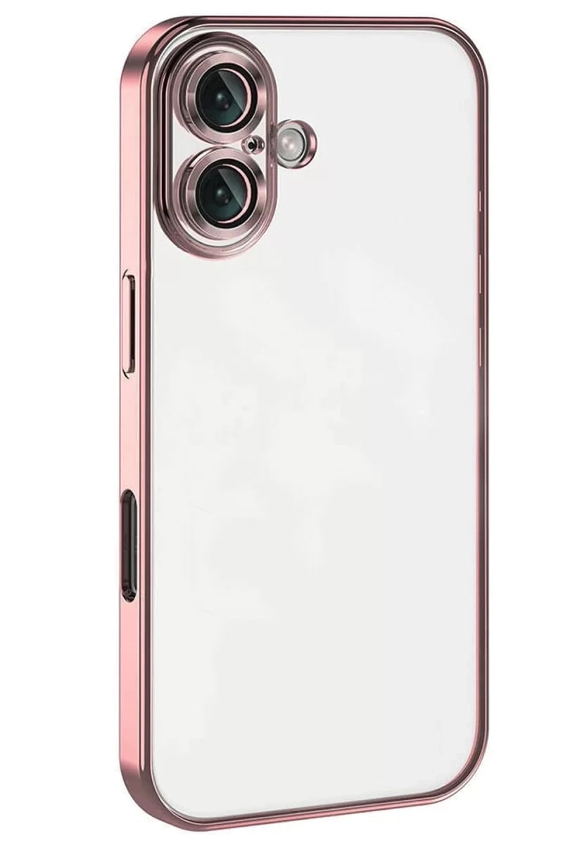 Apple iPhone 16 Kılıf Lensli Silikon - Pembe