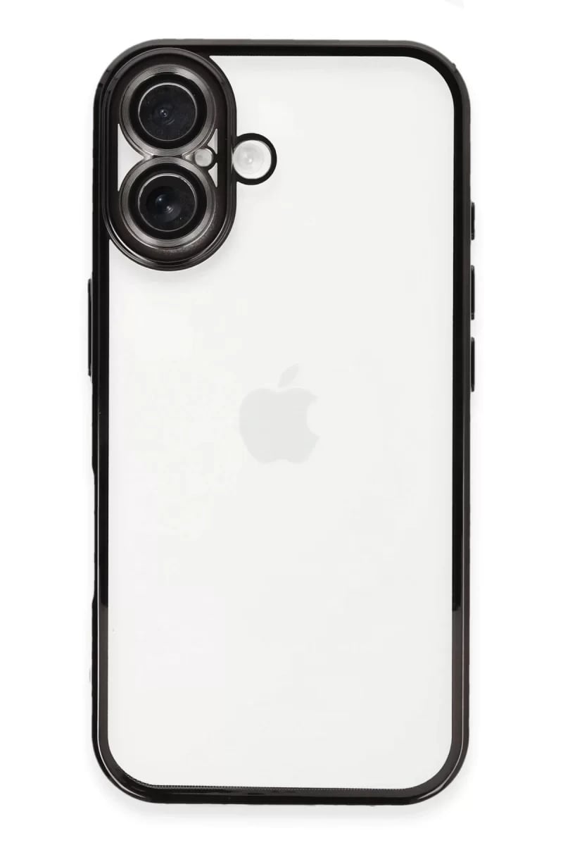 Apple iPhone 16 Kılıf Lensli Silikon - Siyah