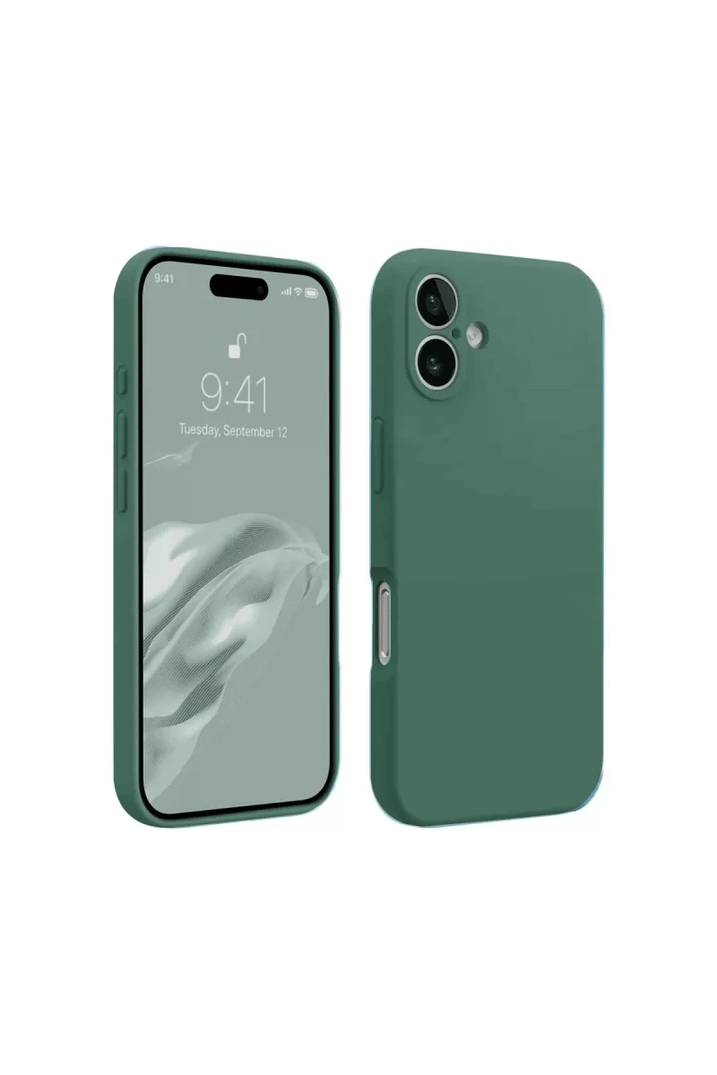 Apple iPhone 16 Plus Kılıf First Silikon - Koyu Yeşil
