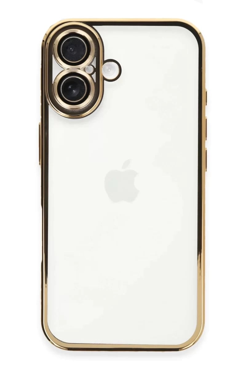 Apple iPhone 16 Plus Kılıf Lensli Silikon - Gold