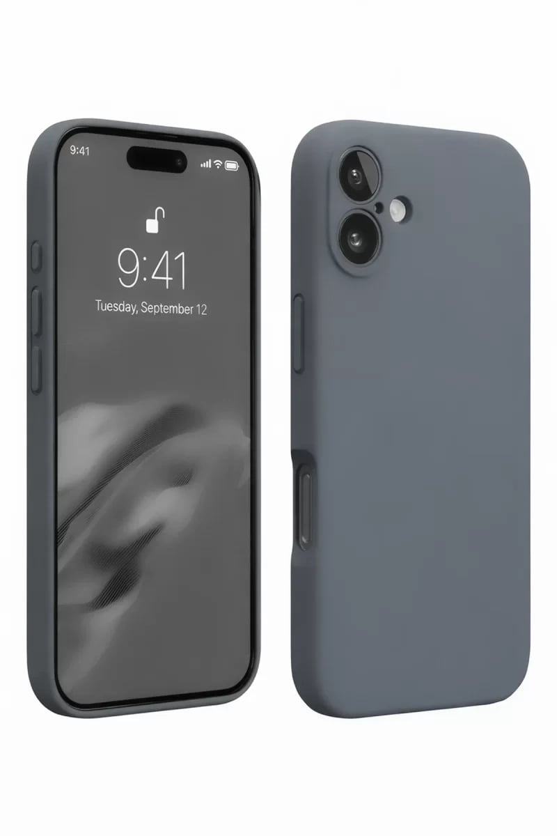 Apple iPhone 16 Plus Kılıf Nano içi Kadife Silikon - Gri