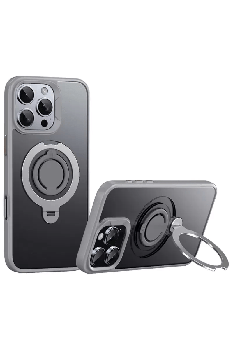 Apple iPhone 16 Pro Avatar 360 Dönen Magsafe Kapak - Titan Gri