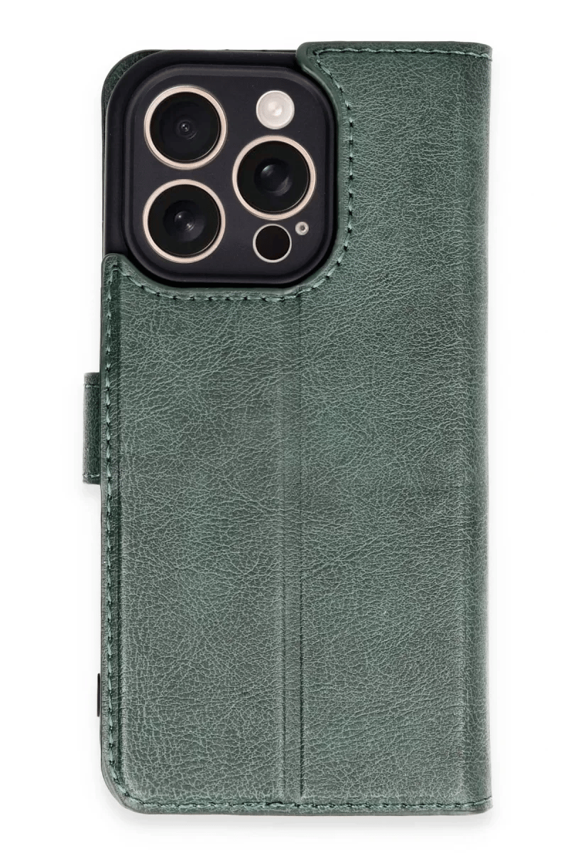 Apple iPhone 16 Pro Kılıf Trend S Plus Kapaklı Kılıf - Yeşil