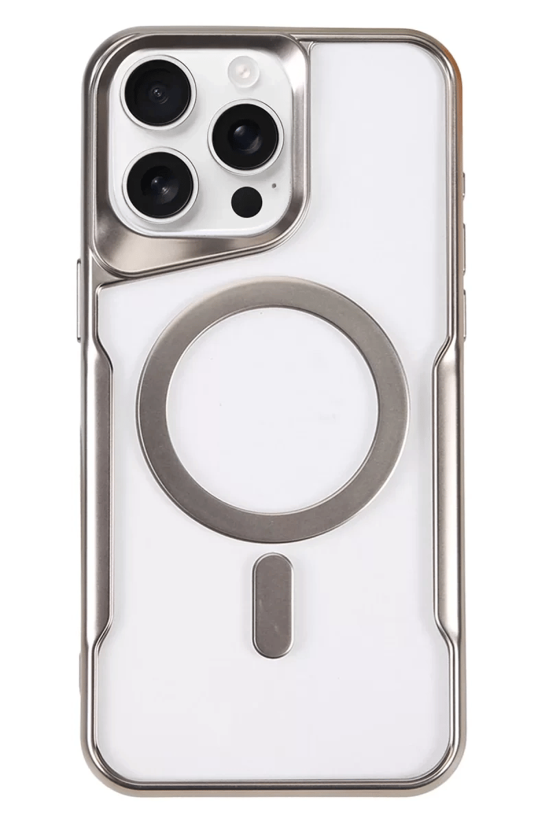 Apple iPhone 16 Pro Max Kılıf Boyi Magsafe Silikon Kapak - Gümüş