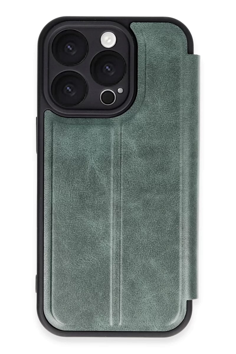 Apple iPhone 16 Pro Max Kılıf Flip Cover - Koyu Yeşil