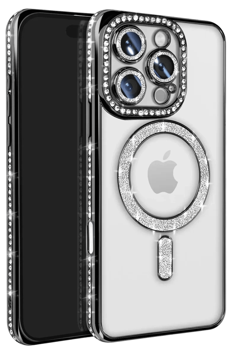 Apple iPhone 16 Pro Max Kılıf Joke Simli Magneticsafe Kılıf - Siyah