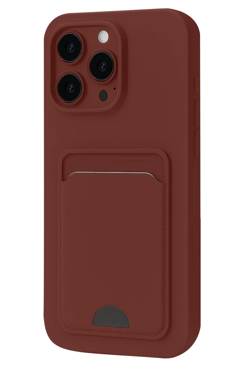 Apple iPhone 16 Pro Max Kılıf Kelvin Kartvizitli Silikon - Bordo