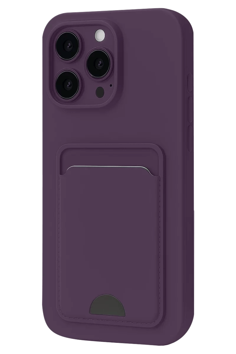 Apple iPhone 16 Pro Max Kılıf Kelvin Kartvizitli Silikon - Derin Mor