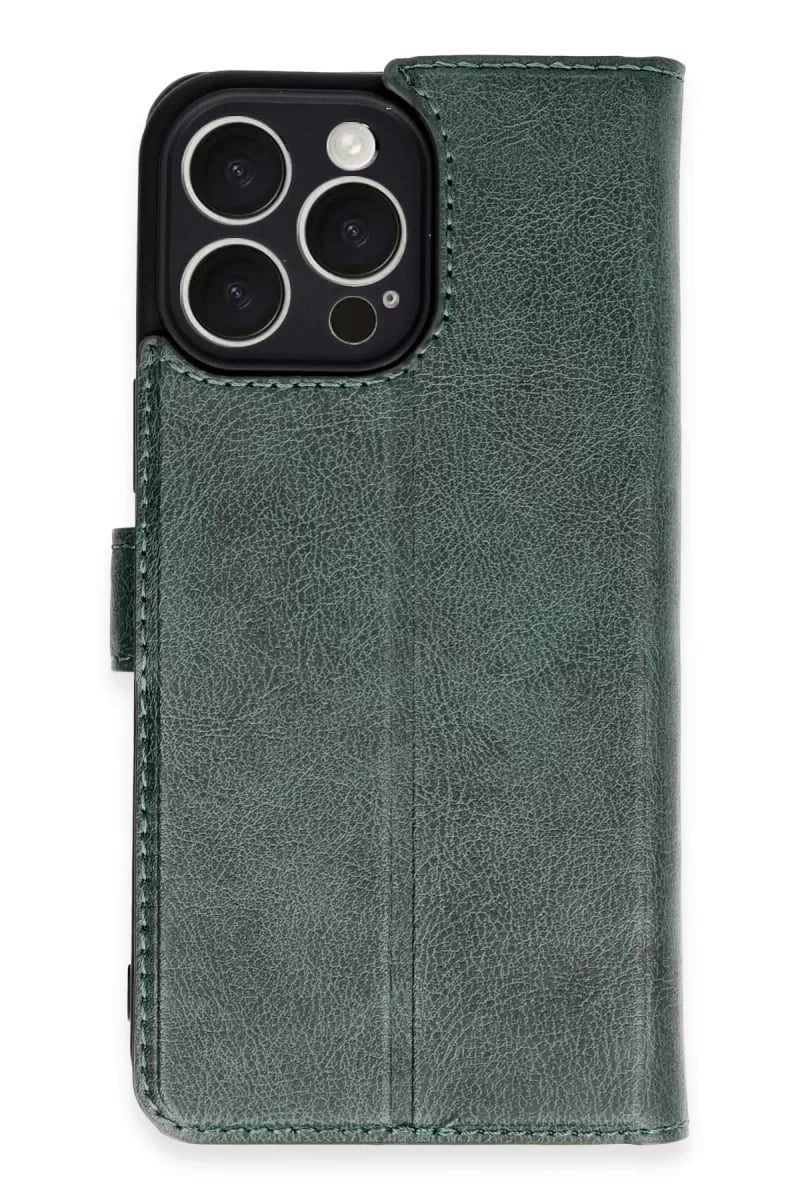 Apple iPhone 16 Pro Max Kılıf Trend S Plus Kapaklı Kılıf - Yeşil