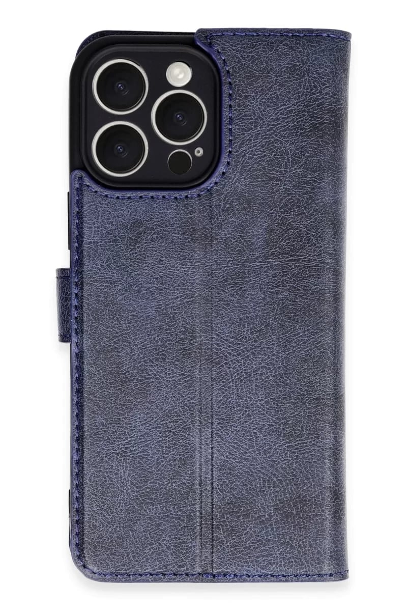 Apple iPhone 16 Pro Max Kılıf Trend S Plus Kapaklı Kılıf - Lacivert