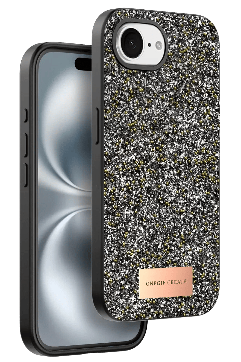 Apple iPhone 16E Bright Simli Kapak - Gümüş
