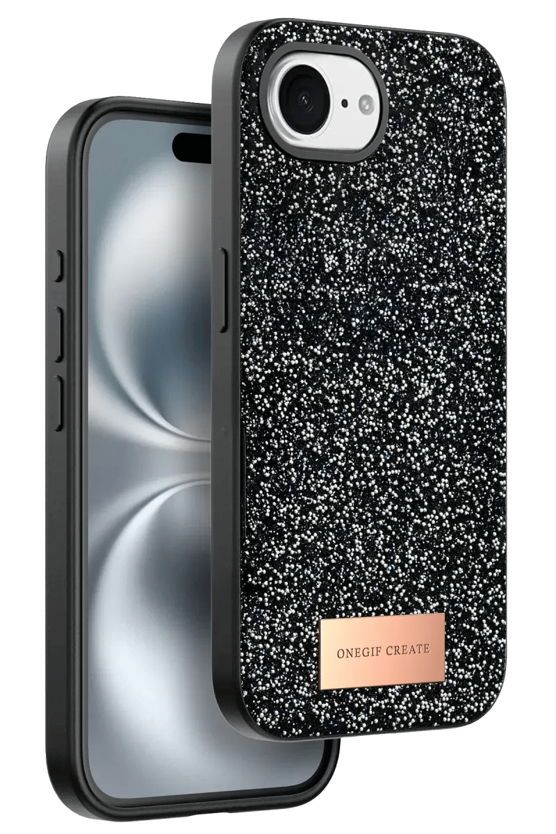 Apple iPhone 16E Bright Simli Kapak - Siyah