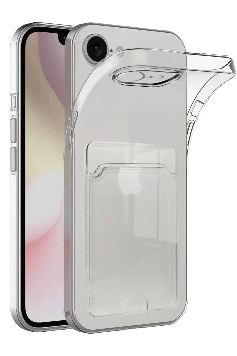 Apple iPhone 16E Kılıf Kart Şeffaf Silikon - Şeffaf