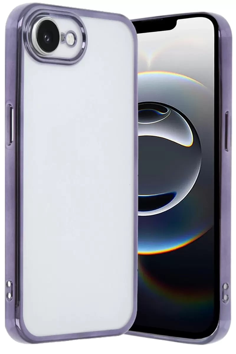 Apple iPhone 16E Kılıf Lensli Silikon - Mor