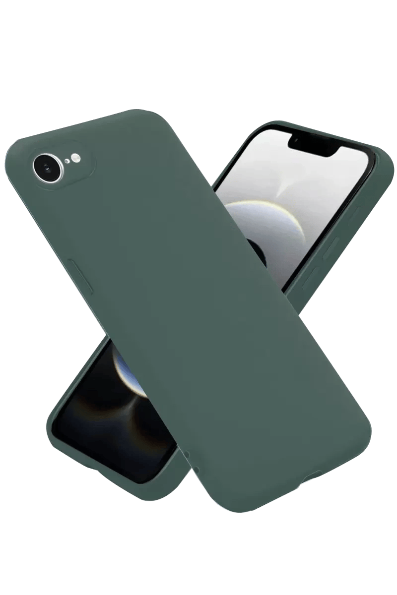 Apple iPhone 16E Kılıf Nano içi Kadife Silikon - Koyu Yeşil