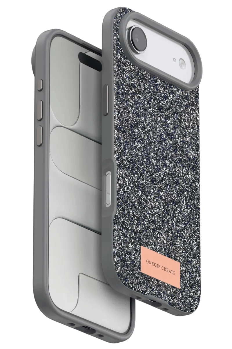 Apple iPhone 17 Air Bright Simli Kapak - Gümüş