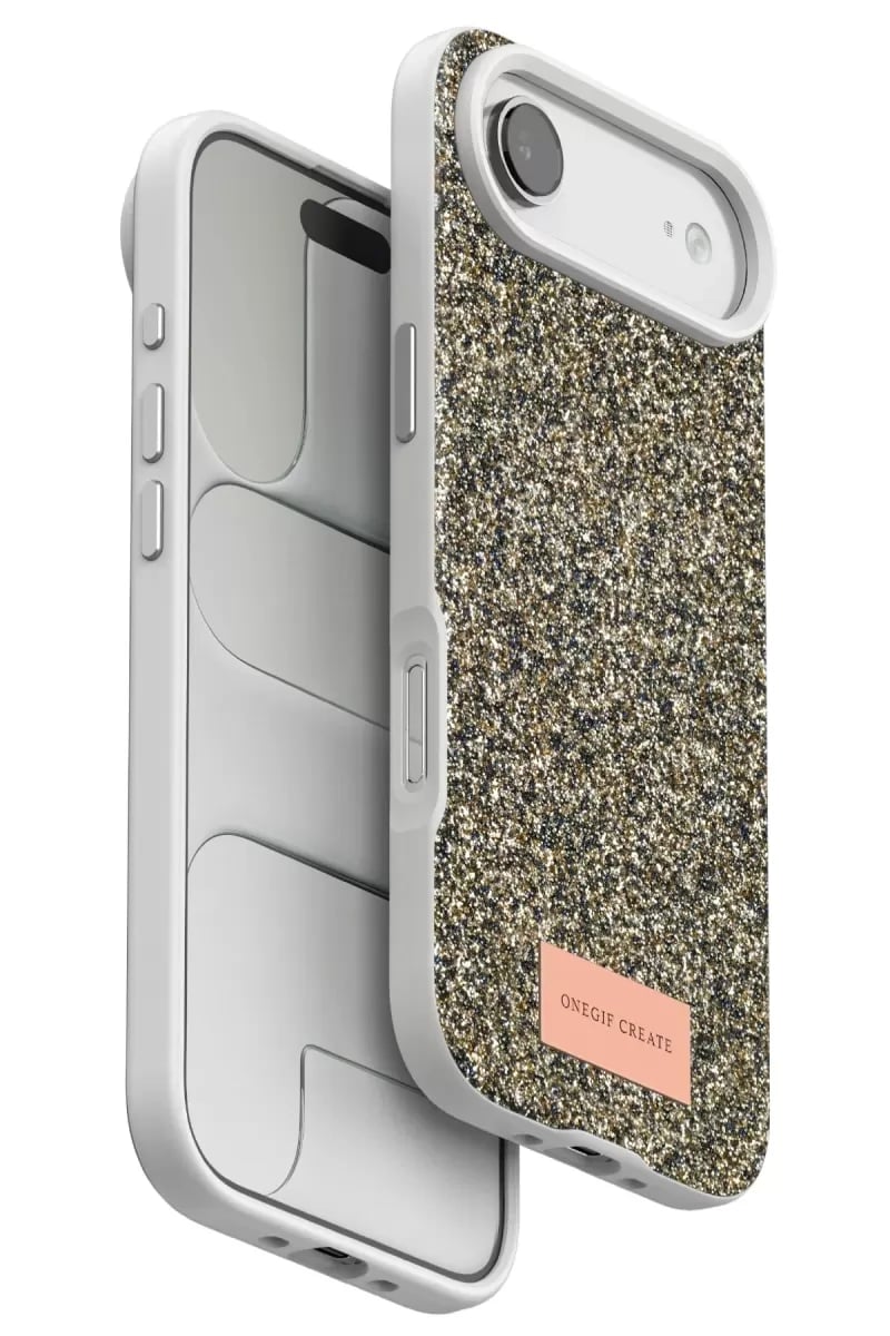Apple iPhone 17 Air Bright Simli Kapak - Çöl Titanyum