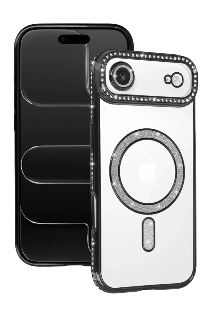 Apple iPhone 17 Air Joke Simli Magneticsafe Kılıf - Siyah