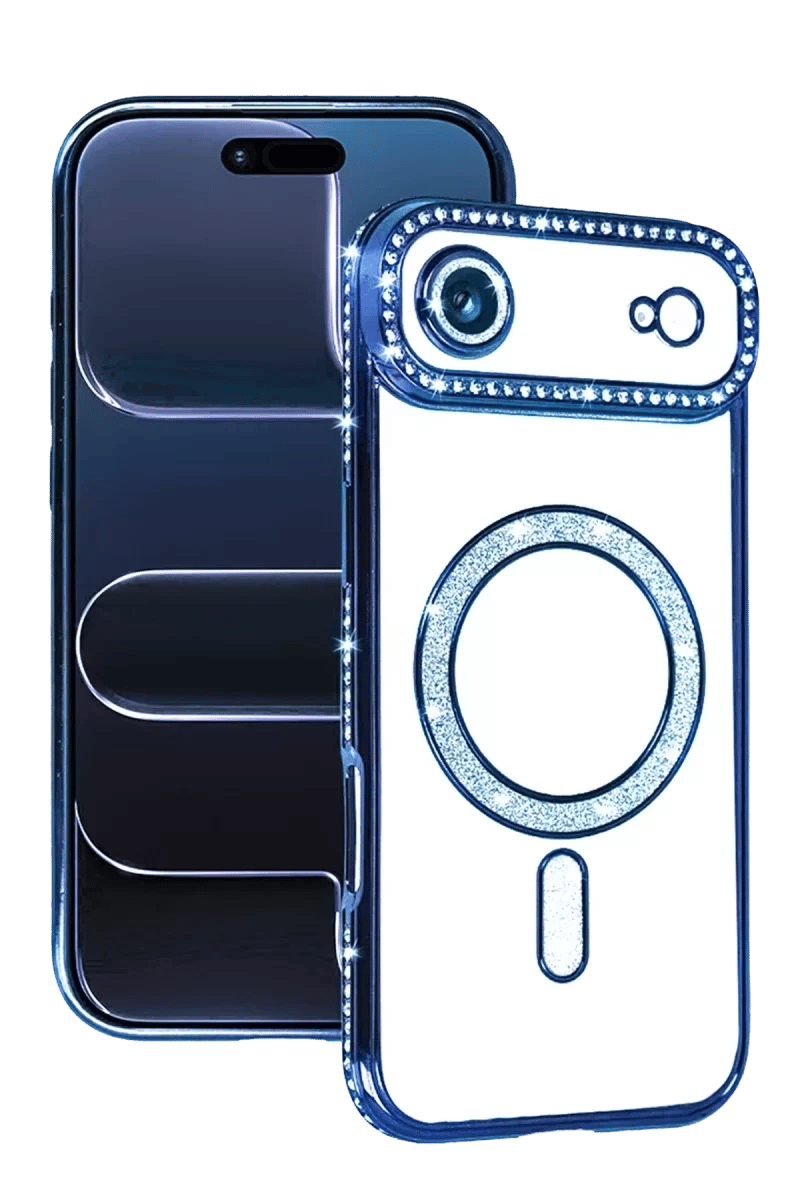Apple iPhone 17 Air Joke Simli Magneticsafe Kılıf - Mavi