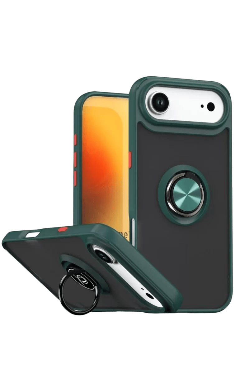 Apple iPhone 17 Air Montreal Yüzüklü Silikon Kapak - Yeşil