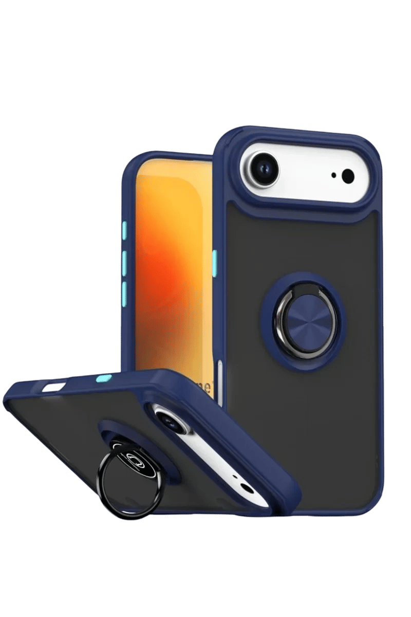 Apple iPhone 17 Air Montreal Yüzüklü Silikon Kapak - Lacivert