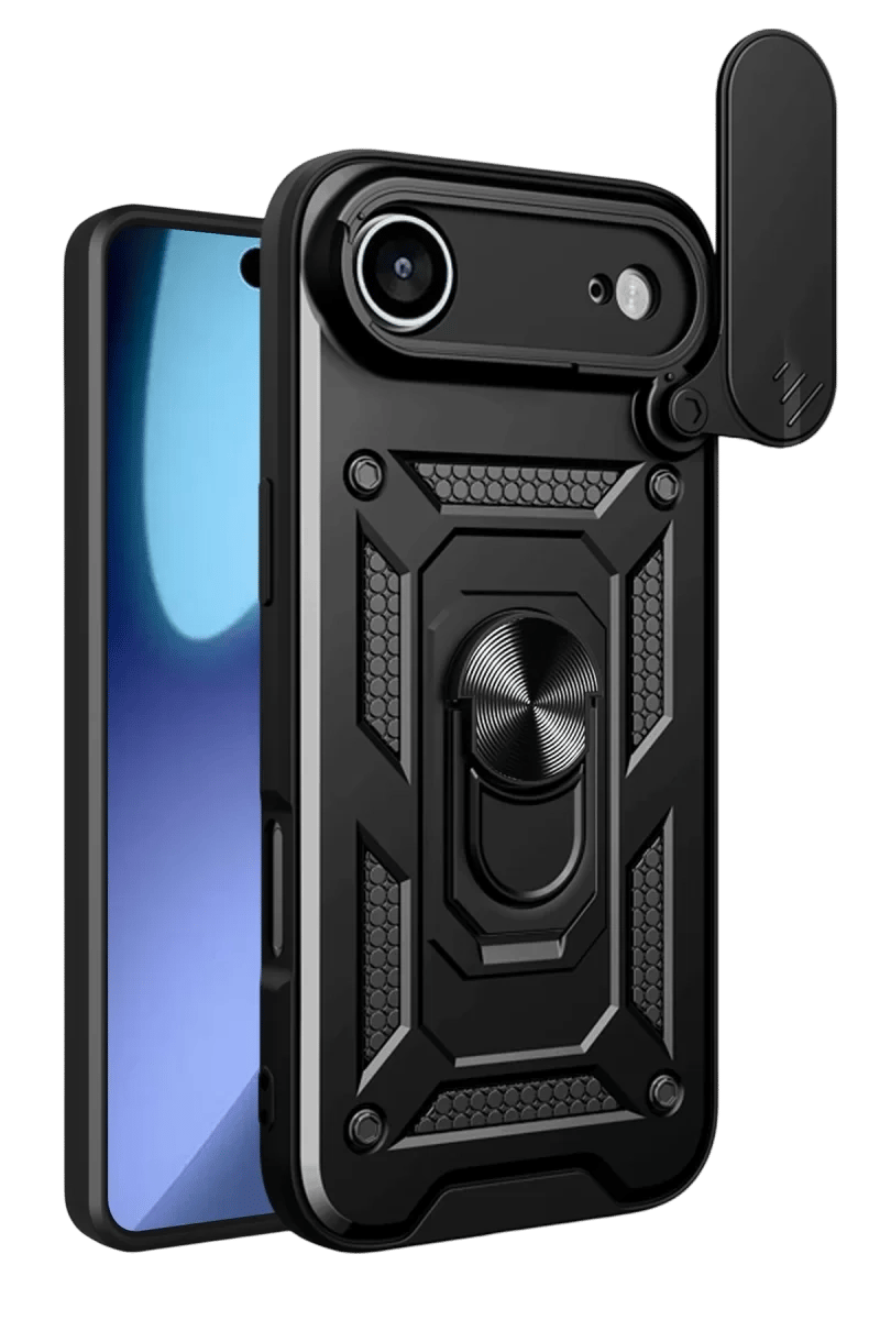 Apple iPhone 17 Air Pars Lens Yüzüklü Silikon - Siyah