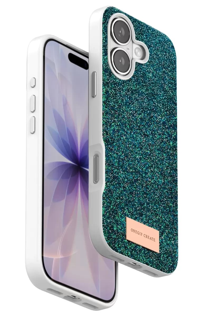 Apple iPhone 17 Bright Simli Kapak - Koyu Yeşil