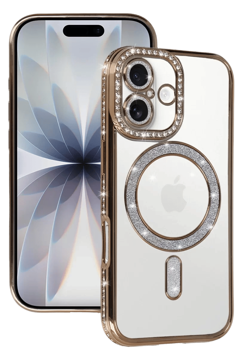 Apple iPhone 17 Joke Simli Magneticsafe Kılıf - Gold